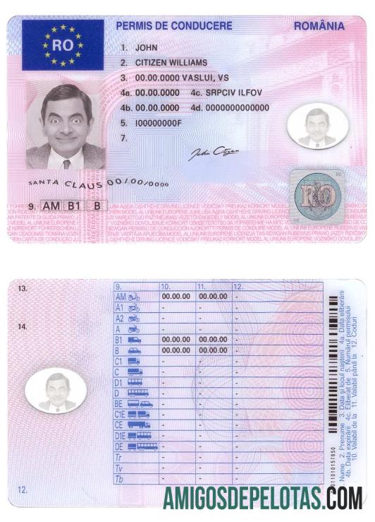 Carta de condução da Roménia baixar para verificação